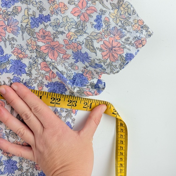 L.L. Bean Womens Multicolor Floral Short Sleeve Button Shirt Blouse Outdoor Sz L - Picture 6 of 8